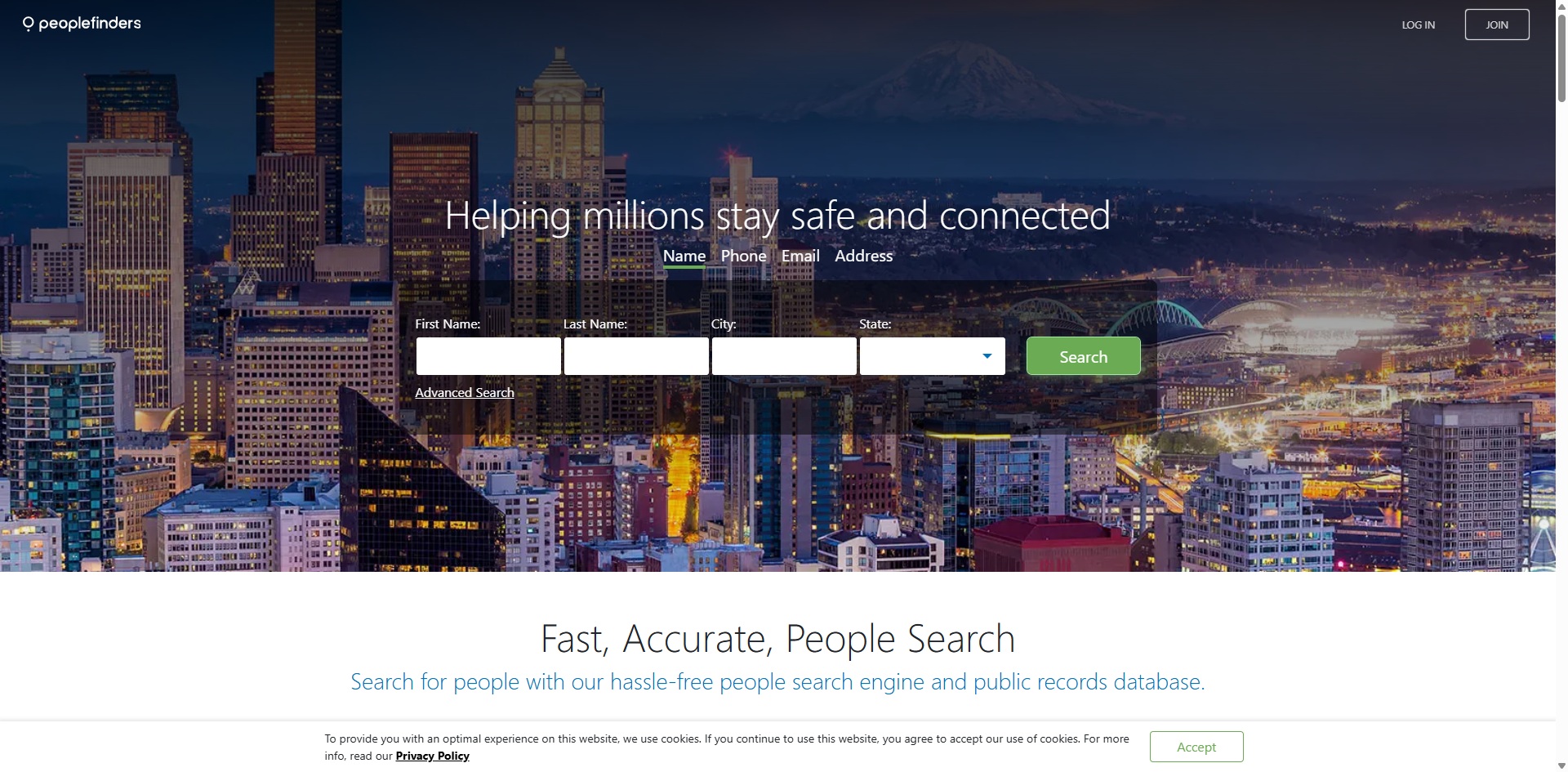 peoplefinders Homepage Screenshot